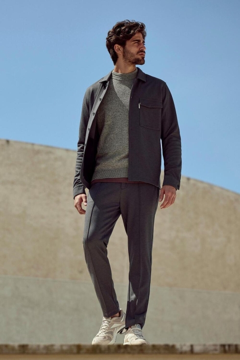 Cast Iron mock neck regular fit cotton mix